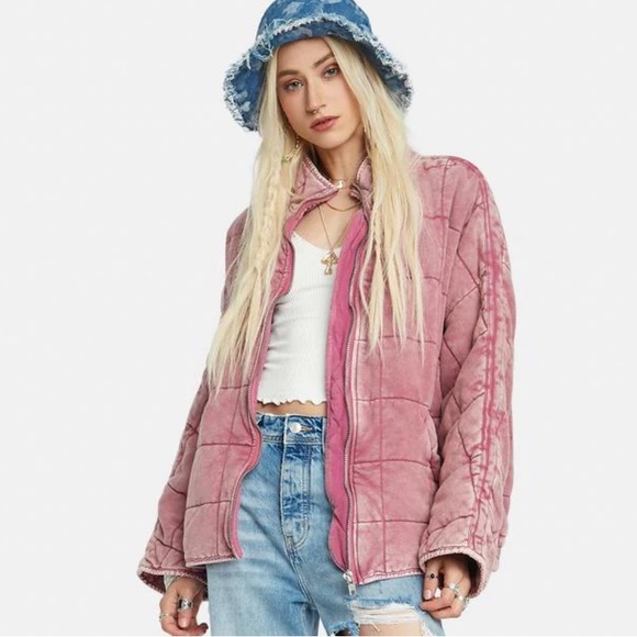 Free People Cherry Cola Dolman Quilted Jacket M - Picture 9 of 12